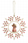 Schneeflocke mit Engel und 56 Swarovski Rot